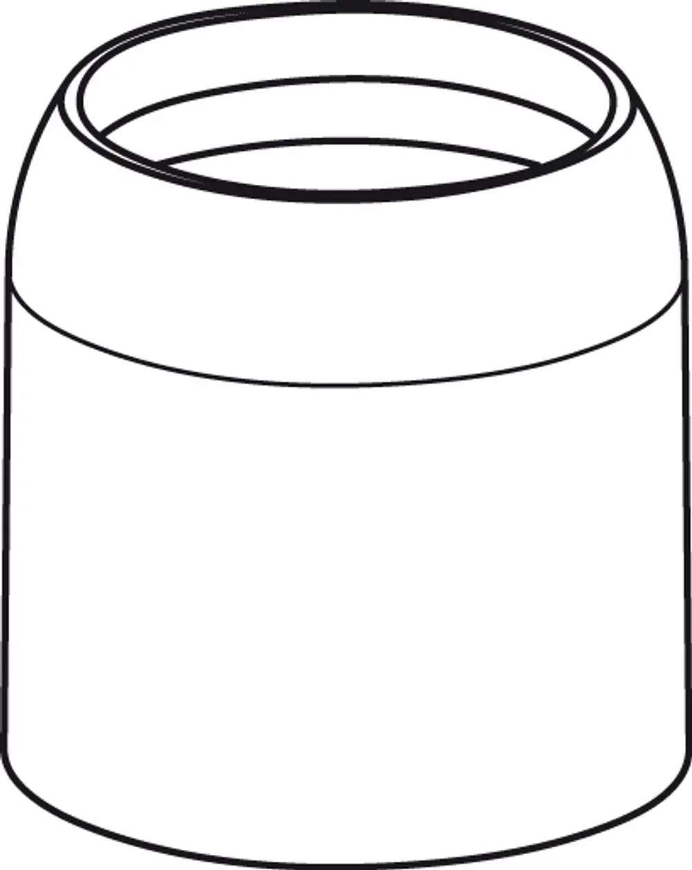 Einfache, zylindrische Form ohne Dekoration. Ideal Standard Produkt zur Verwendung in Sanitärbereichen. Aus leder-ähnlichem Material in neutraler Farbe.